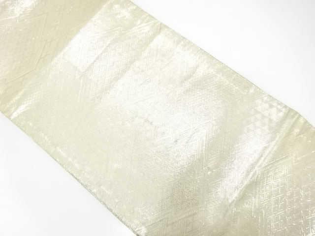 JAPANESE KIMONO / ANTIQUE FUKURO OBI / SAGA NISHIKI / WOVEN MATSUKAWABISHI